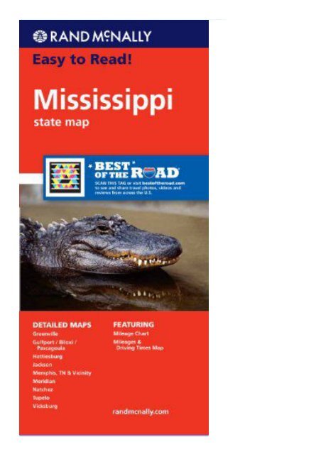 Rand McNally Easy To Read: Mississippi State Map