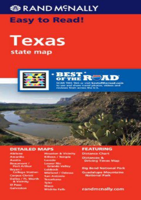 Rand McNally Easy To Read: Texas State Map