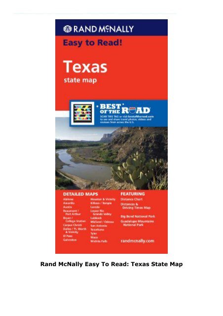 Rand McNally Easy To Read: Texas State Map