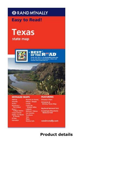 Rand McNally Easy To Read: Texas State Map