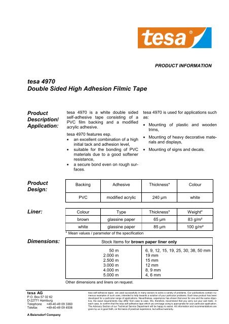 TESAFIX Double Sided Mounting Tape Colour White