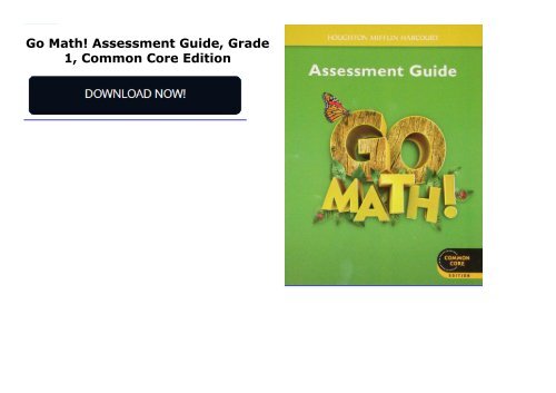 Go Math! Assessment Guide, Grade 1, Common Core Edition