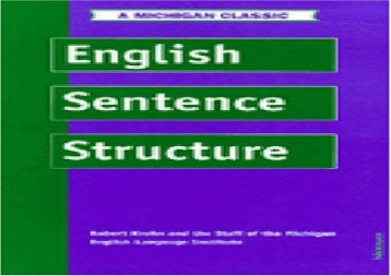 English Sentence Structure (Intensive Course in English Series)