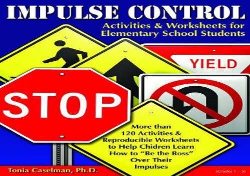 Impulse Control Activities   Worksheets for Elementary Students W/CD