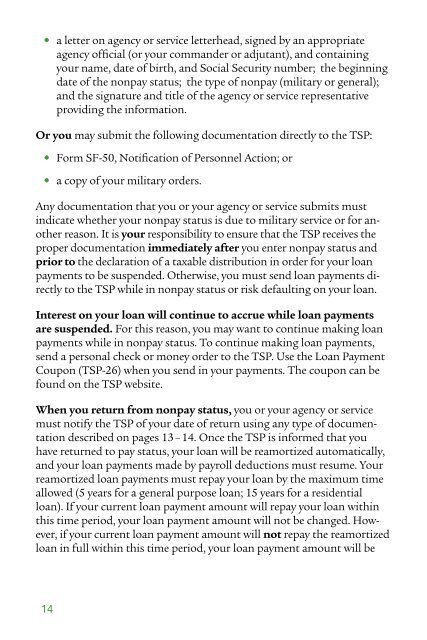 TSP Loans