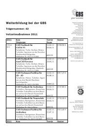 Weiterbildung bei der GBS - Sabel