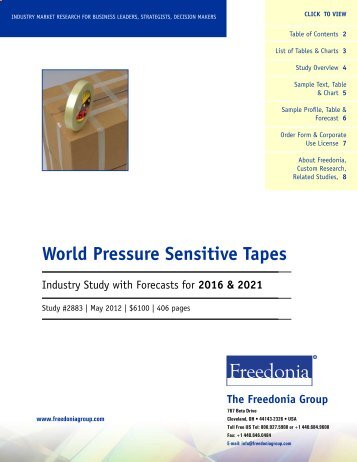 World Pressure Sensitive Tapes - The Freedonia Group