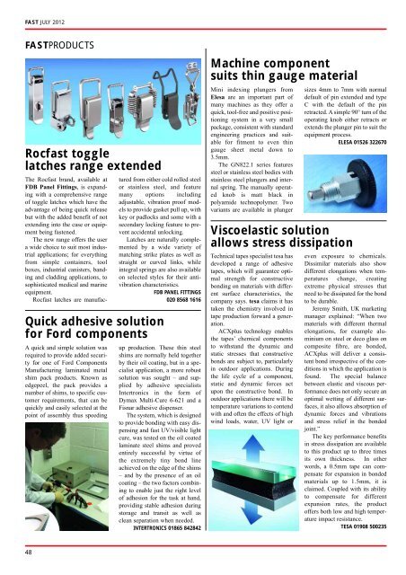 Fastening & Assembly Solutions & Technology July 2012