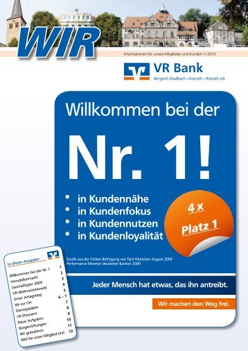bei der Nr. 1! - VR Bank eG Bergisch Gladbach