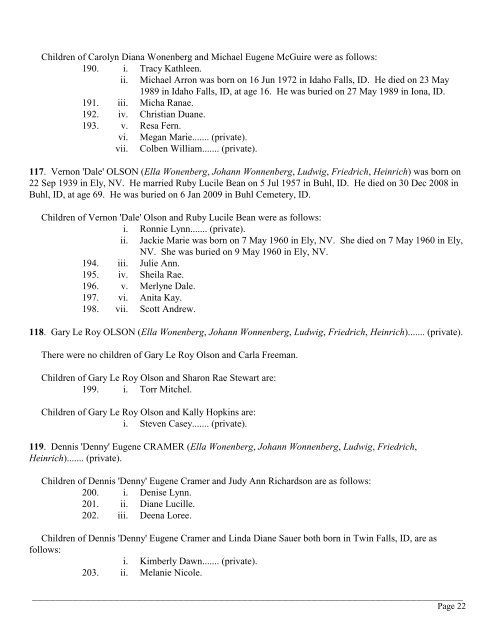 Descendants of Heinrich Ferdinand Wonnenberg ... - of Ohlhausen.ca