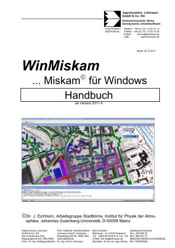 WinMiskam - beim Ingenieurbüro Lohmeyer