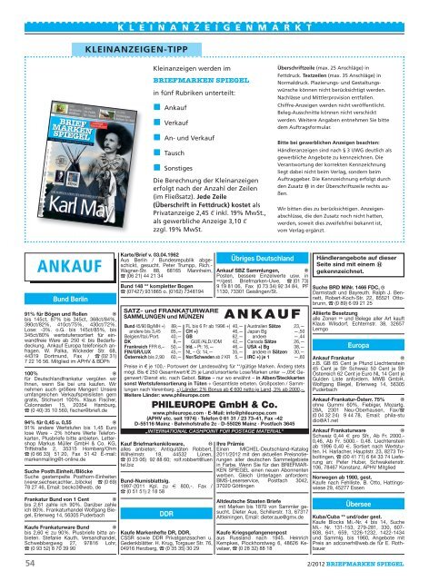 Ankauf Briefmarken Spiegel