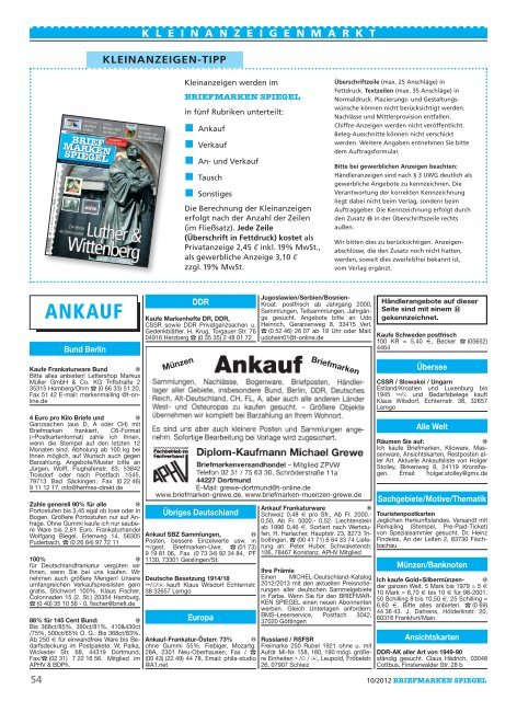 ANKAUF - Briefmarken Spiegel