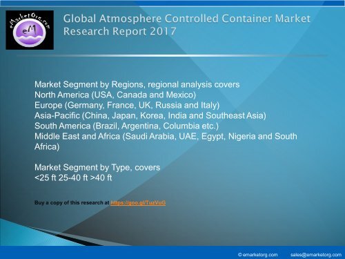 Atmosphere Controlled Container Market by Manufacturers, Countries, Type and Application, Forecast to 2022