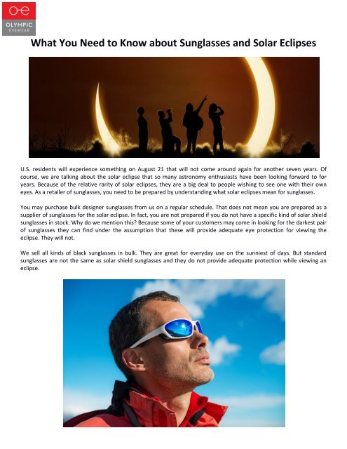 What You Need To Know About Sunglasses And Solar Eclipses what-you-need-to-know-about-sunglasses-and-solar-eclipses