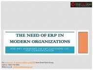 Upgradation Of Organizations for ERp's- ERP customers email list