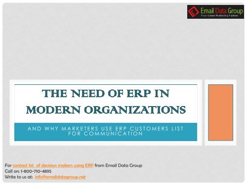 Upgradation Of Organizations for ERp's- ERP customers email list