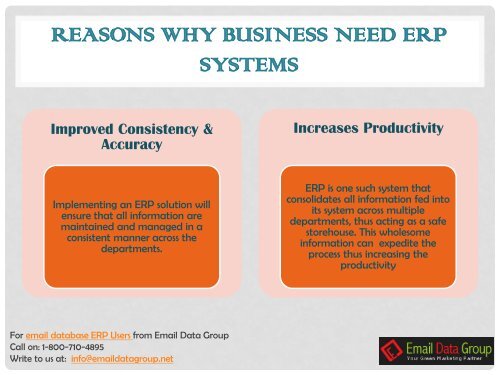 Upgradation Of Organizations for ERp's- ERP customers email list
