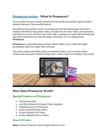 Promoyze review and (FREE) $12,700 bonus-- Promoyze Discount