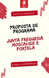 Programa Bloco de Esquerda para Junta de Freguesia de Moscavide e Portela 