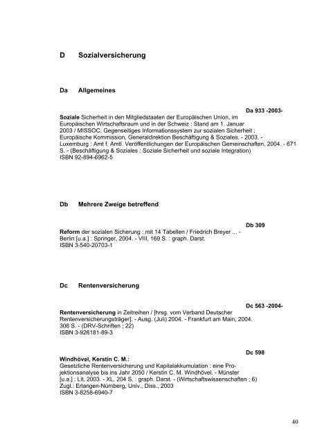 2004 - FBV - Fachbibliothek Versicherungswissenschaft - Universität ...