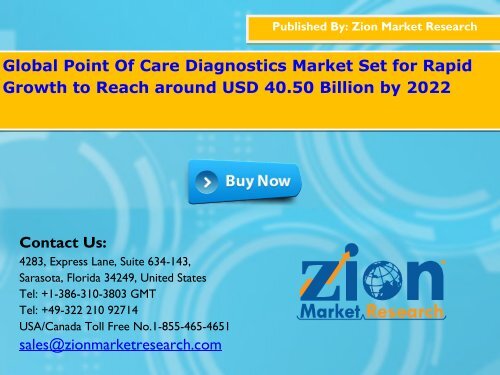 Global Point Of Care Diagnostics Market, 2016 – 2022