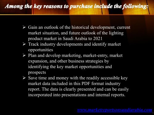 Lighting Product Market in Saudi Arabia forecasts to 2021