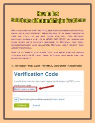 How to get Solutions of Hotmail Major Problems