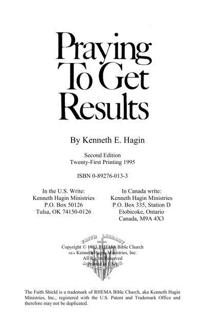 Kenneth E Hagin - Praying to Get Results