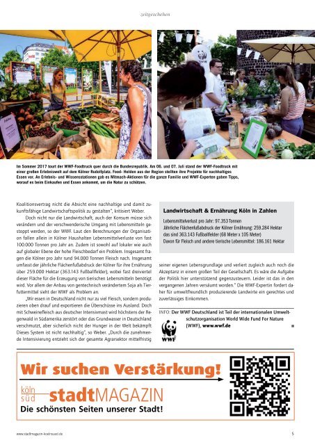 stadtMAGAZIN köln-süd | Ausgabe August-September 2017