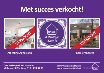 Makelaardij Thuis, Verkocht flyer augustus 2017 postcode 3137