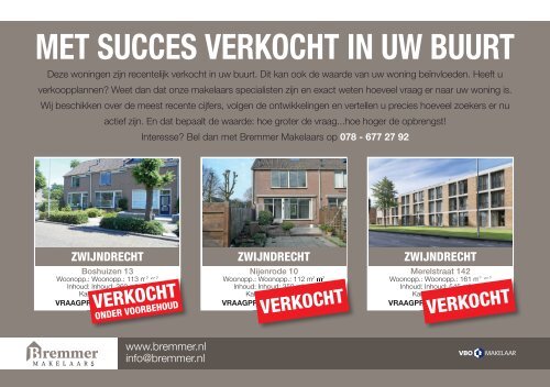 Bremmer Makelaars, Verkocht flyer maand augustus: postcode 3334