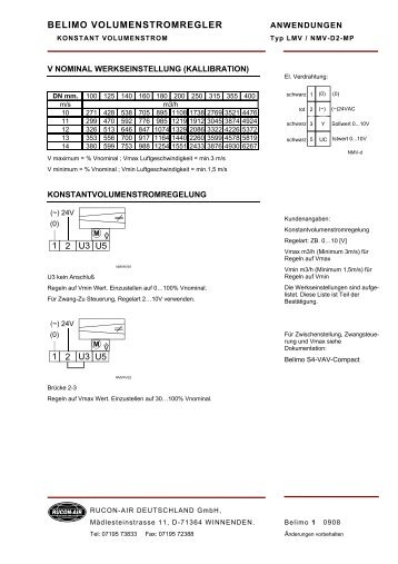 v nominal werkseinstellung (kallibration) - RUCON-AIR Deutschland ...