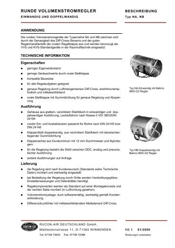 runde volumenstromregler - RUCON-AIR Deutschland GmbH