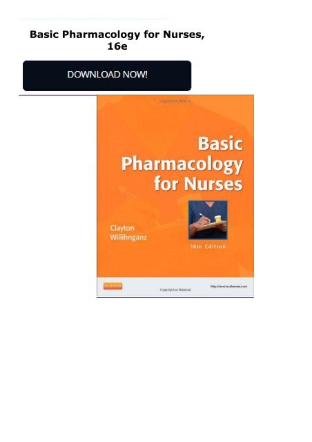 Basic Pharmacology for Nurses, 16e