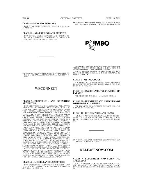 20010918 OG 1. - U.S. Patent and Trademark Office