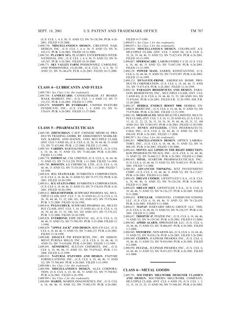 20010918 OG 1. - U.S. Patent and Trademark Office