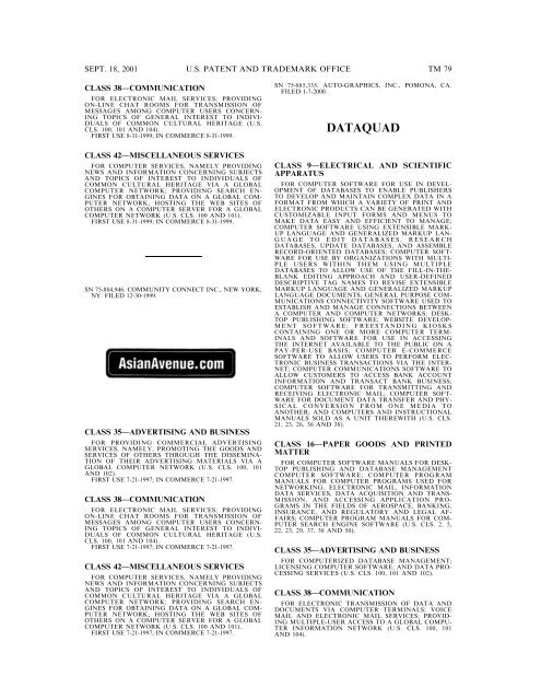 20010918 OG 1. - U.S. Patent and Trademark Office