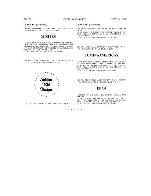 20010918 OG 1. - U.S. Patent and Trademark Office