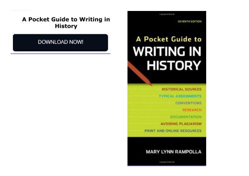 A Pocket Guide to Writing in History