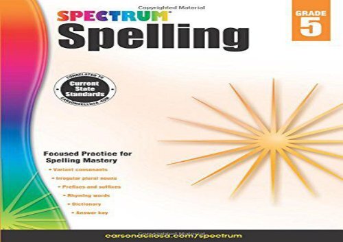 Spectrum Spelling, Grade 5