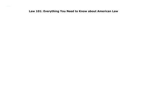 Law 101: Everything You Need to Know about American Law