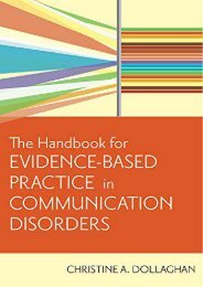 The Handbook for Evidence-Based Practice in Communication Disorders