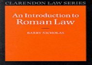 An Introduction to Roman Law (Clarendon Law Series)
