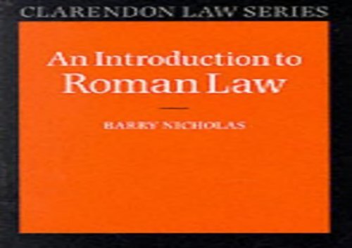 An Introduction to Roman Law (Clarendon Law Series)