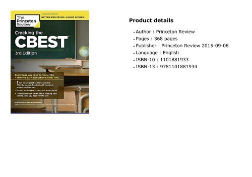 Cracking the CBEST, 3rd Edition (Professional Test Preparation)