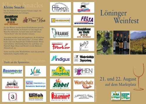 Löninger Weinfest - Verkehrsverein Löningen im Hasetal