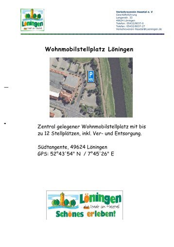 Wohnmobilstellplatz Löningen - Verkehrsverein Löningen im Hasetal