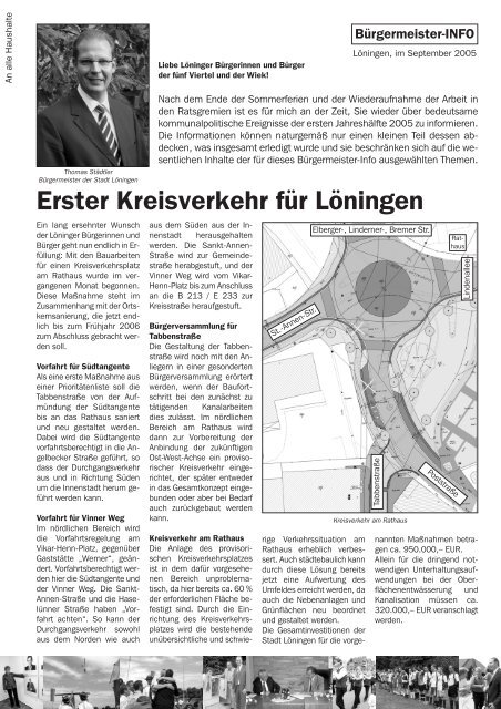 Erster Kreisverkehr für Löningen - Stadt Löningen