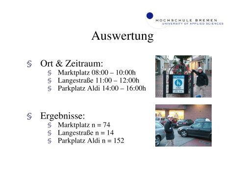 Orientierungs- & Mobilitätsverhalten in der Innenstadt Löningens